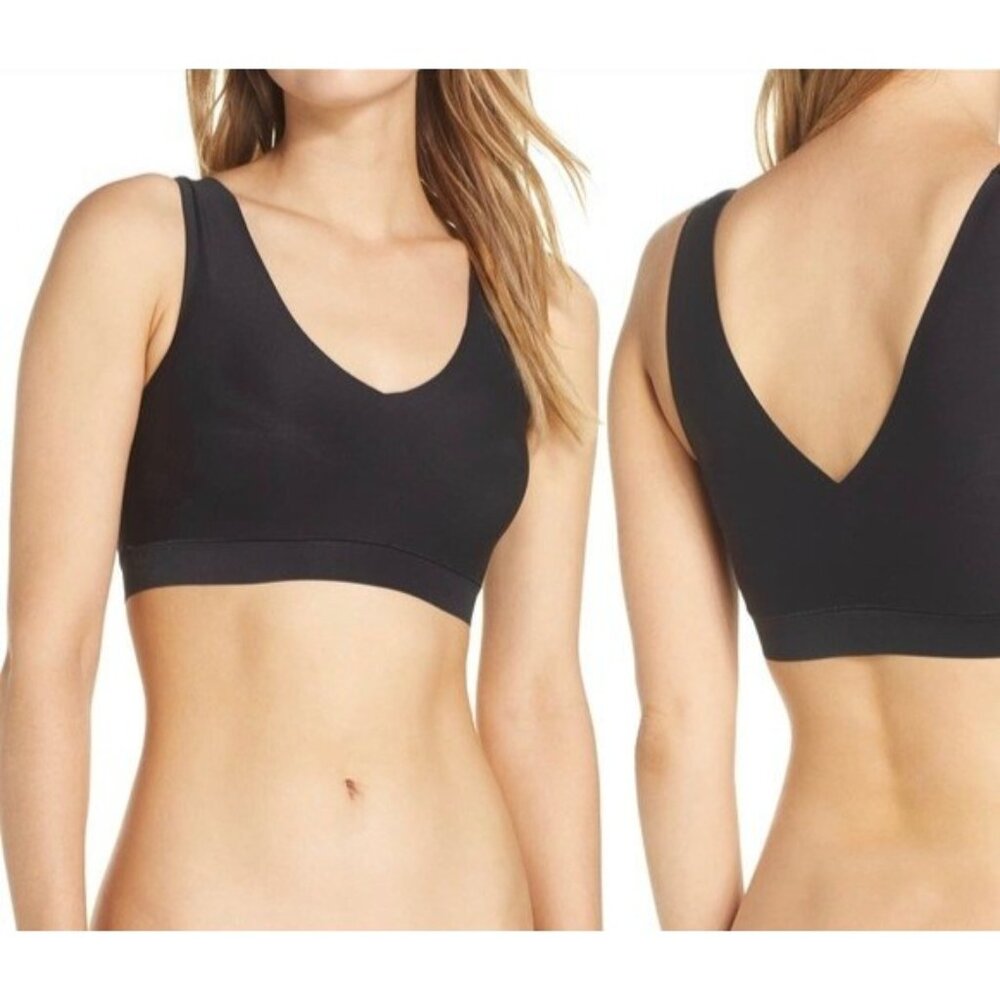 Chantelle SoftStretch Wireless Padded V-Neck Bra Black Size M/L Soft NWOT